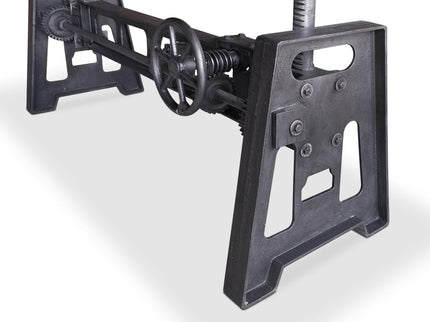 Adjustable Cast Iron Crank Table Base - Coffee To Dining Desk Workbench - DIY - Rustic Deco