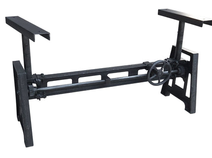 Adjustable Cast Iron Crank Table Base - Coffee To Dining Desk Workbench - DIY - Rustic Deco