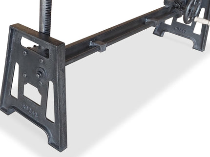 Adjustable Cast Iron Crank Table Base - Coffee To Dining Desk Workbench - DIY - Rustic Deco