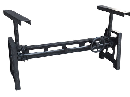 Adjustable Cast Iron Crank Table Base - Coffee To Dining Desk Workbench - DIY - Rustic Deco