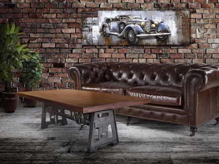 Adjustable Cast Iron Crank Table Base - Coffee To Dining Desk Workbench - DIY - Rustic Deco