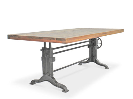 Frederick Adjustable Height Dining Table Desk - Cast Iron - Rustic Natural - Rustic Deco