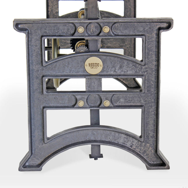 Harvester Industrial Communal Table - Iron Adjustable Base - Natural Top - Rustic Deco