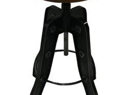 Industrial Adjustable Metal Bar Stool - Counter to Bar Height - Rustic Deco
