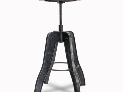 Industrial Adjustable Metal Bar Stool - Counter to Bar Height - Rustic Deco