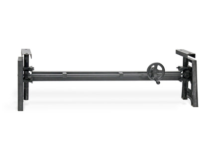 Industrial Dining Bench Seat - Cast Iron Base - Adjustable Height - DIY - Rustic Deco