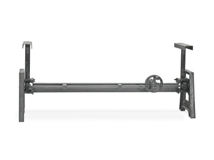 Industrial Dining Bench Seat - Cast Iron Base - Adjustable Height - DIY - Rustic Deco