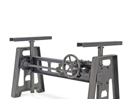 Industrial Writing Table Desk Base - Adjustable Height Sit Stand - Metal - DIY - Rustic Deco