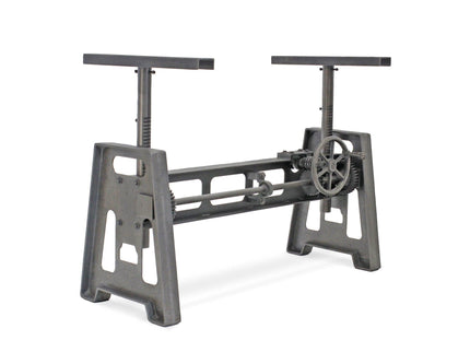 Industrial Writing Table Desk Base - Adjustable Height Sit Stand - Metal - DIY - Rustic Deco