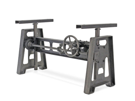 Industrial Writing Table Desk Base - Adjustable Height Sit Stand - Metal - DIY - Rustic Deco