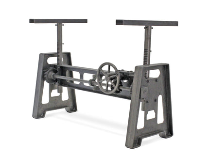 Industrial Writing Table Desk Base - Adjustable Height Sit Stand - Metal - DIY - Rustic Deco