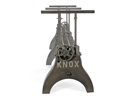 Knox Adjustable Height Conference Table Base Legs - Black Cast Iron - DIY - Rustic Deco