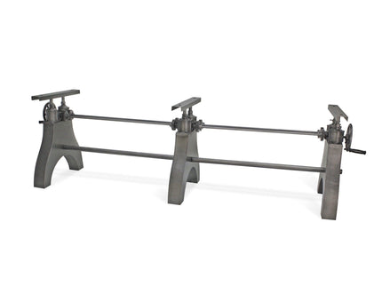 Knox Adjustable Height Conference Table Base Legs - Black Cast Iron - DIY - Rustic Deco