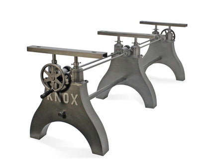 Knox Adjustable Height Conference Table Base Legs - Black Cast Iron - DIY - Rustic Deco