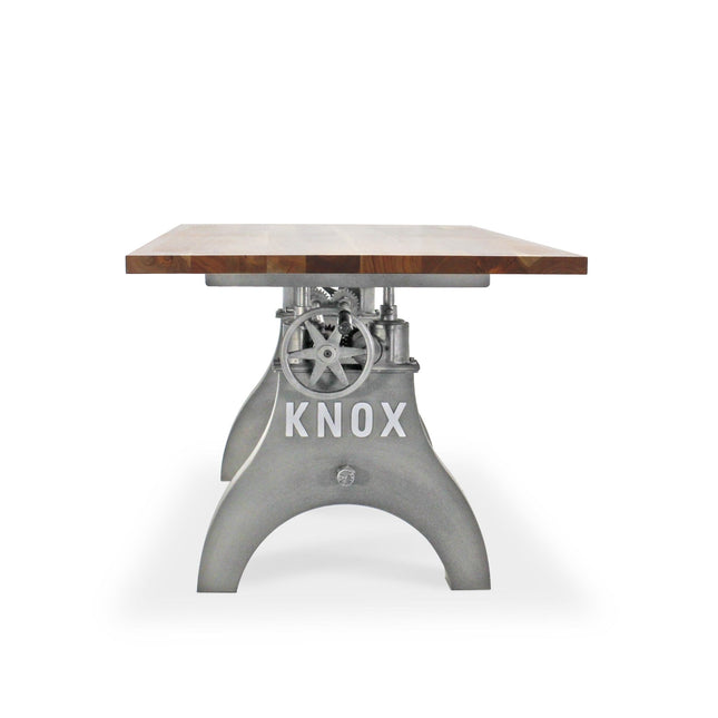 KNOX Adjustable Writing Table Desk - Embossed Cast Iron Base - Natural - Rustic Deco