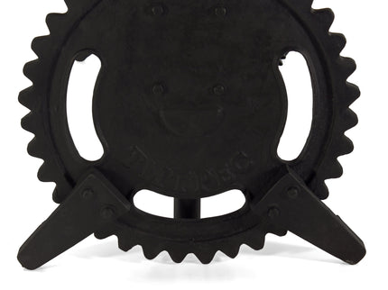 Steampunk Adjustable Dining Table - Iron Crank Base - Provincial Top - Rustic Deco