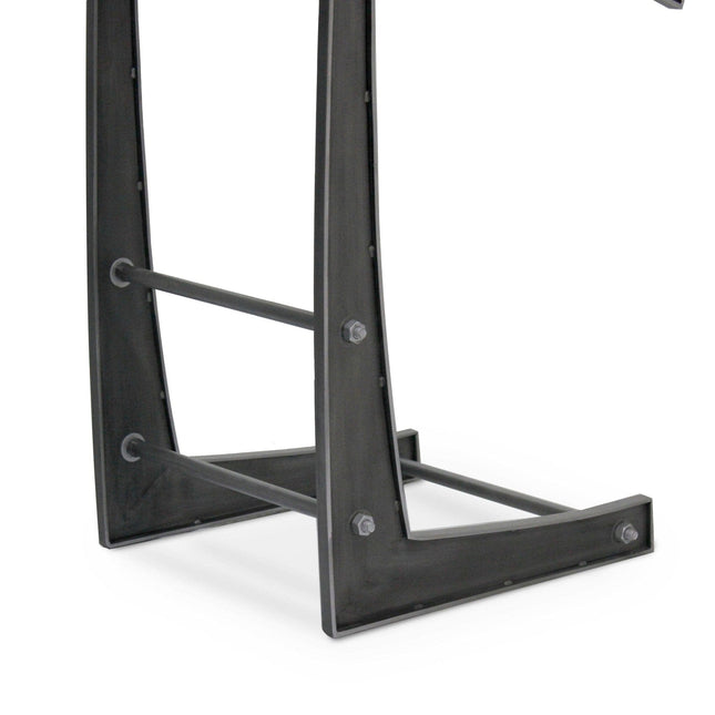 Zing Industrial Bar Chair - Rugged Steel Frame - Hardwood Seat - Pair - Rustic Deco