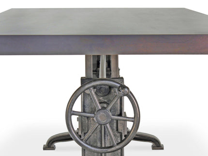 Frederick Adjustable Height Dining Table Desk - Cast Iron - Gray Top - Rustic Deco