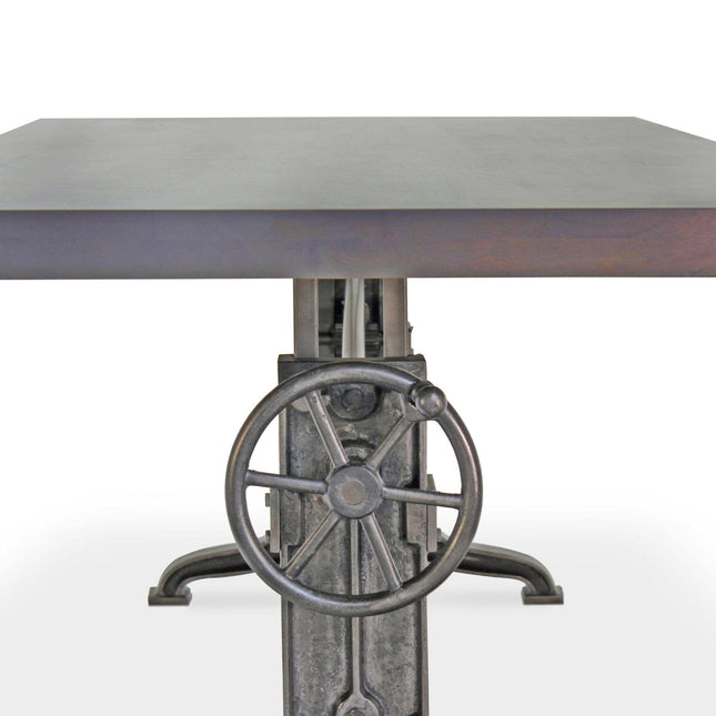 Frederick Adjustable Height Dining Table Desk - Cast Iron - Gray Top - Rustic Deco