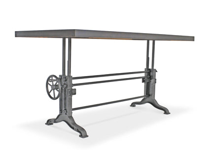 Frederick Adjustable Height Dining Table Desk - Cast Iron - Gray Top - Rustic Deco
