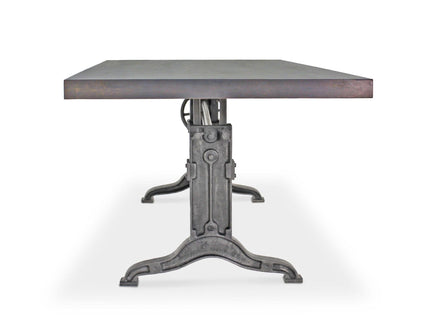 Frederick Adjustable Height Dining Table Desk - Cast Iron - Gray Top - Rustic Deco