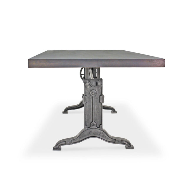 Frederick Adjustable Height Dining Table Desk - Cast Iron - Gray Top - Rustic Deco