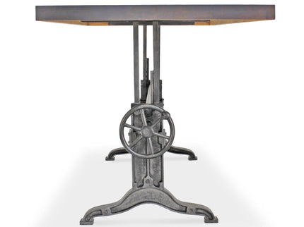 Frederick Adjustable Height Dining Table Desk - Cast Iron - Gray Top - Rustic Deco