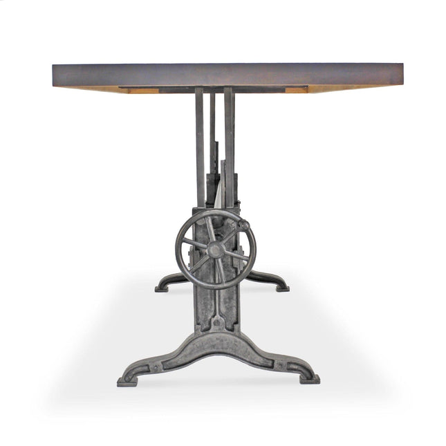 Frederick Adjustable Height Dining Table Desk - Cast Iron - Gray Top - Rustic Deco