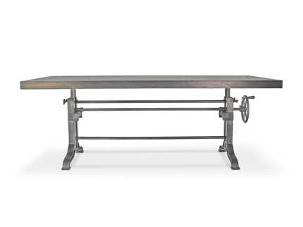 Frederick Adjustable Height Dining Table Desk - Cast Iron - Gray Top - Rustic Deco