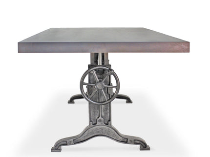 Frederick Adjustable Height Dining Table Desk - Cast Iron - Gray Top - Rustic Deco