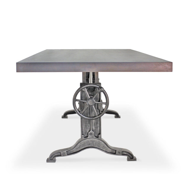 Frederick Adjustable Height Dining Table Desk - Cast Iron - Gray Top - Rustic Deco