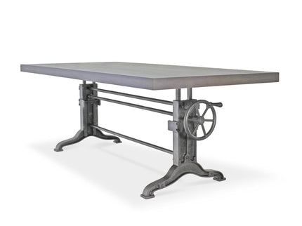 Frederick Adjustable Height Dining Table Desk - Cast Iron - Gray Top - Rustic Deco