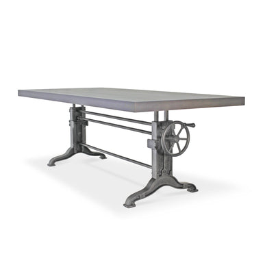 Frederick Adjustable Height Dining Table Desk - Cast Iron - Gray Top - Rustic Deco