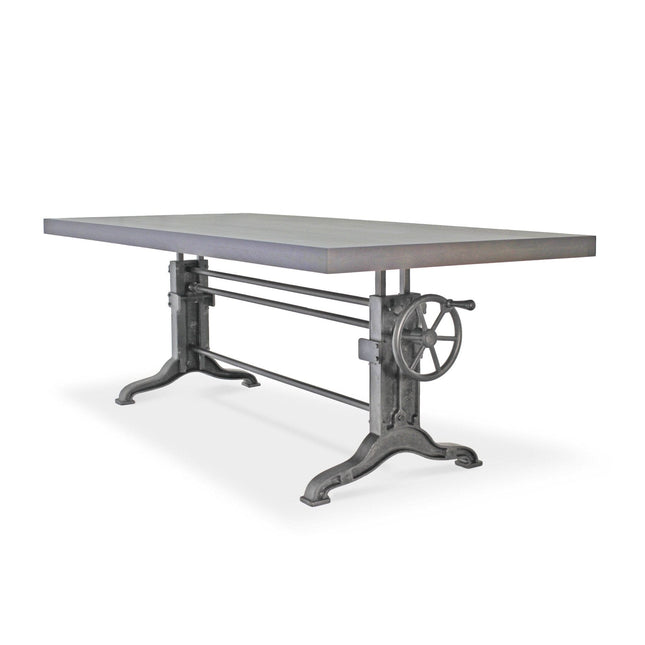 Frederick Adjustable Height Dining Table Desk - Cast Iron - Gray Top - Rustic Deco