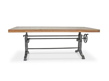 Frederick Adjustable Height Dining Table Desk - Cast Iron - Natural - Rustic Deco