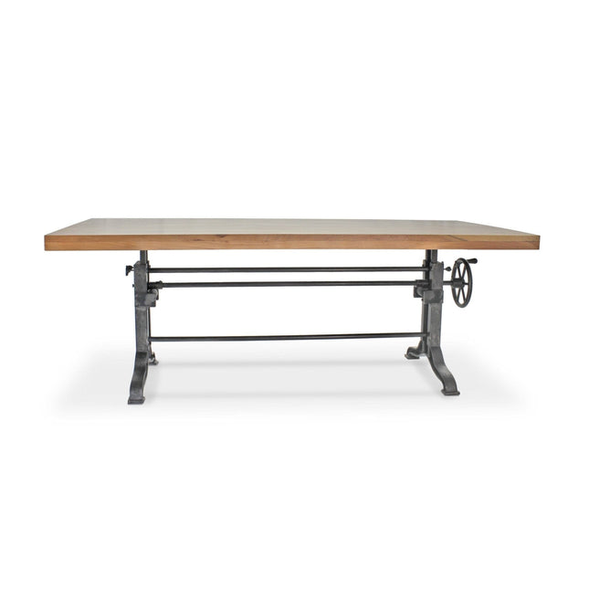 Frederick Adjustable Height Dining Table Desk - Cast Iron - Natural - Rustic Deco