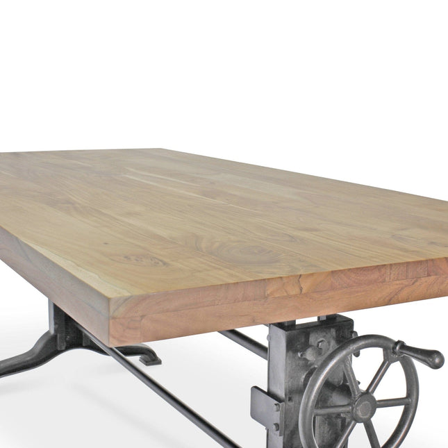 Frederick Adjustable Height Dining Table Desk - Cast Iron - Natural - Rustic Deco