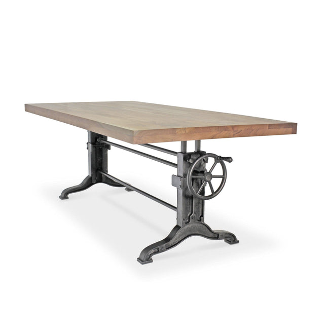 Frederick Adjustable Height Dining Table Desk - Cast Iron - Natural - Rustic Deco