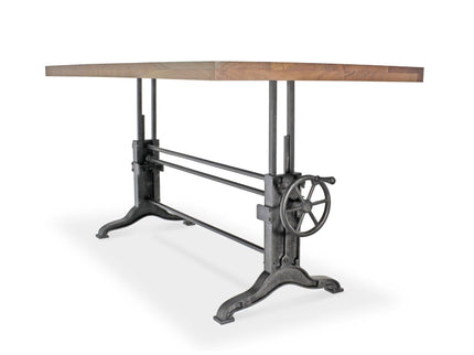 Frederick Adjustable Height Dining Table Desk - Cast Iron - Natural - Rustic Deco