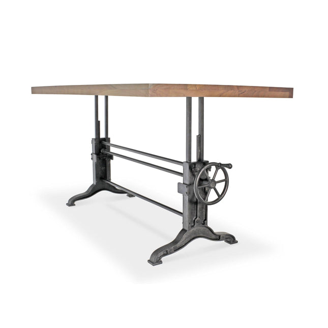 Frederick Adjustable Height Dining Table Desk - Cast Iron - Natural - Rustic Deco