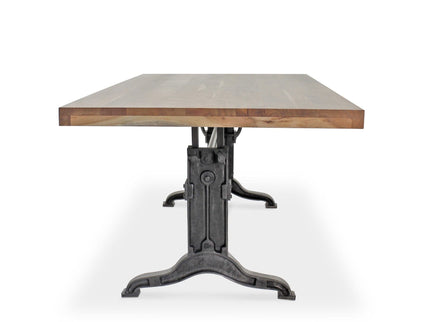 Frederick Adjustable Height Dining Table Desk - Cast Iron - Natural - Rustic Deco