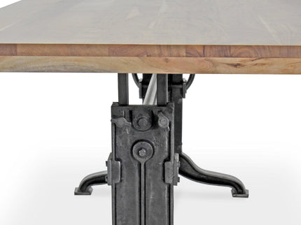 Frederick Adjustable Height Dining Table Desk - Cast Iron - Natural - Rustic Deco