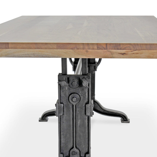 Frederick Adjustable Height Dining Table Desk - Cast Iron - Natural - Rustic Deco