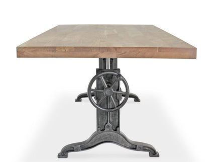 Frederick Adjustable Height Dining Table Desk - Cast Iron - Natural - Rustic Deco