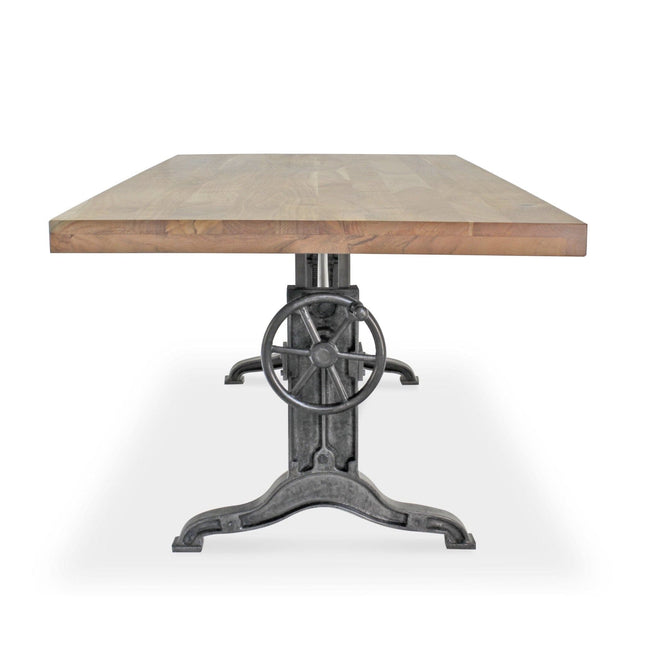 Frederick Adjustable Height Dining Table Desk - Cast Iron - Natural - Rustic Deco