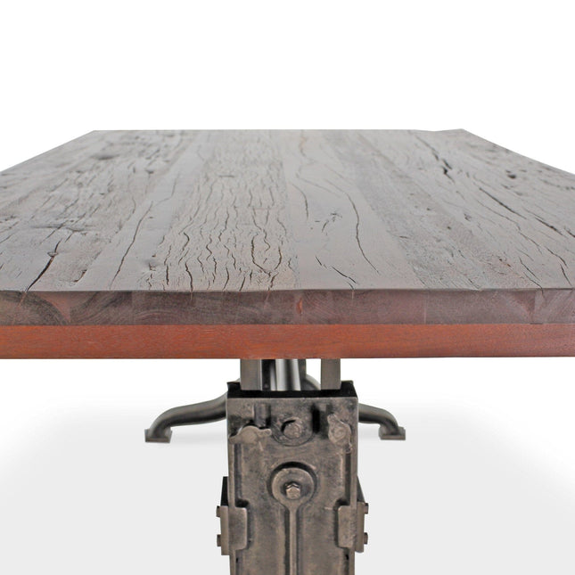 Frederick Adjustable Height Dining Table Desk - Cast Iron - Rustic Mahogany - Rustic Deco