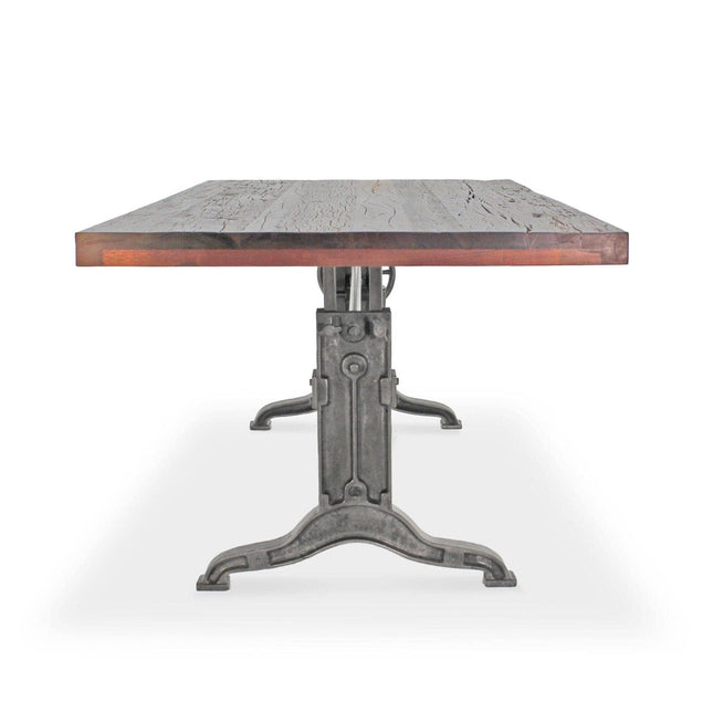 Frederick Adjustable Height Dining Table Desk - Cast Iron - Rustic Mahogany - Rustic Deco