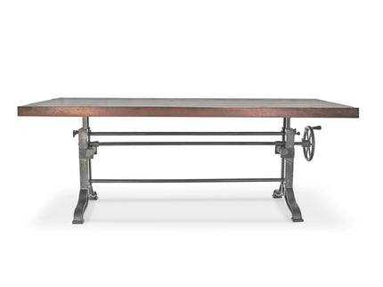 Frederick Adjustable Height Dining Table Desk - Cast Iron - Rustic Mahogany - Rustic Deco