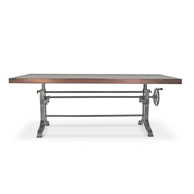 Frederick Adjustable Height Dining Table Desk - Cast Iron - Rustic Mahogany - Rustic Deco