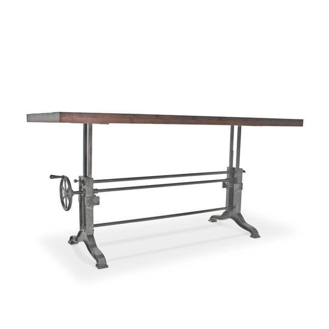 Frederick Adjustable Height Dining Table Desk - Cast Iron - Rustic Mahogany - Rustic Deco